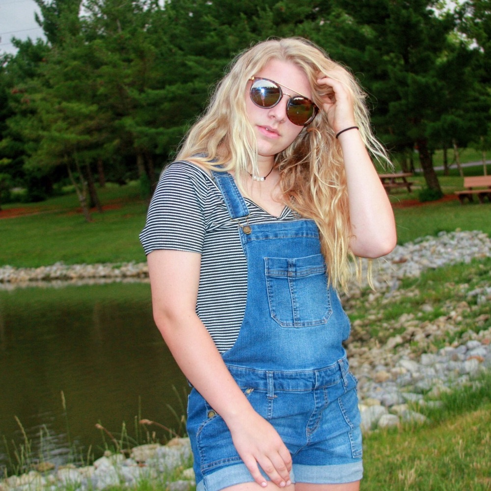 Blue  denim overalls